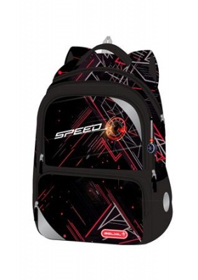 Iskolatáska, cipzáras, BELMIL "Maxi Packspecial T-Speed Red Car", sebesség